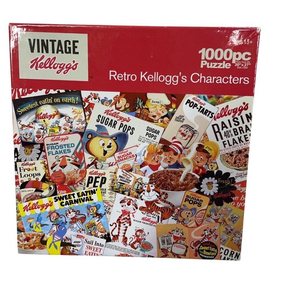 Vintage Kelloggs Retro Characters 1000pc Jigsaw Puzzle 20"x27" Ages 13+